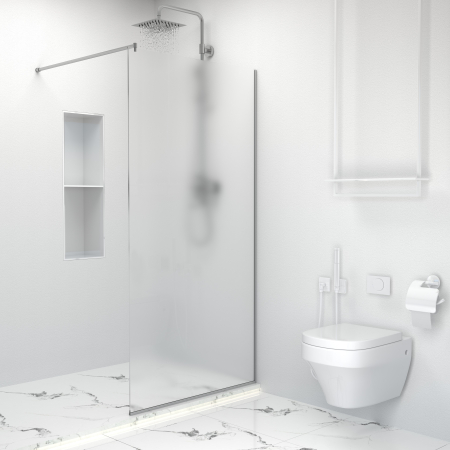 Paravan Dus 55cm, 6mm, Sticla Clara, Accesorii Argintiu [3]