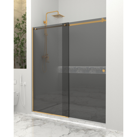PARAVANE CU UȘĂ CULISANTĂ - Paravan dus cu usa culisanta, 120-130 x 200 cm, 6mm, Clară, Gold