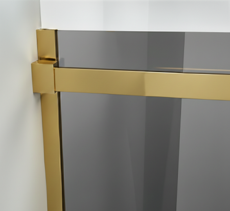 Paravan dus cu usa culisanta, 120-130 x 200 cm, 6mm, Clară, Gold [2]