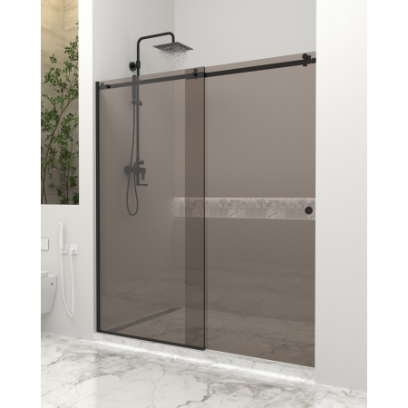 PARAVANE CU UȘĂ CULISANTĂ - Paravan dus cu usa culisanta, 120-130 x 200 cm, 6mm, Clară, Gold