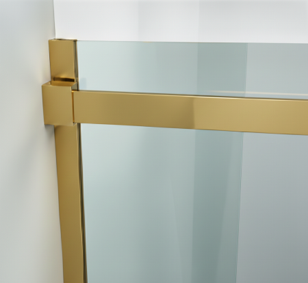 Paravan dus cu usa culisanta, 120-130 x 200 cm, 6mm, Clară, Gold [2]
