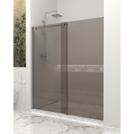 PARAVANE CU UȘĂ CULISANTĂ - Paravan dus cu usa culisanta, 120-130 x 200 cm, 6mm, Clară, Gold