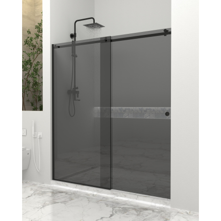 PARAVANE CU UȘĂ CULISANTĂ - Paravan dus cu usa culisanta, 120-130 x 200 cm, 6mm, Clară, Gold