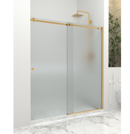 Paravan dus cu usa culisanta, 120-130 x 200 cm, 6mm, Clară, Gold [5]