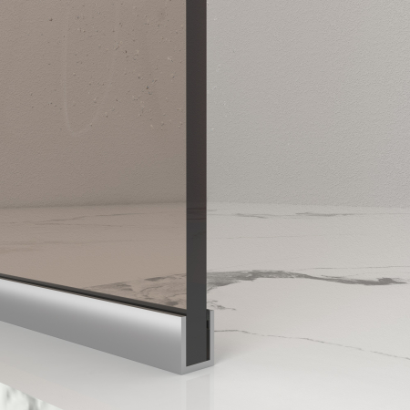 Paravan dus tip walk-in, Sticla Securizata Bronze 6mm, Accesorii Feronerie Argintiu, Tratament anti-calcar, 110 x 195 cm [3]