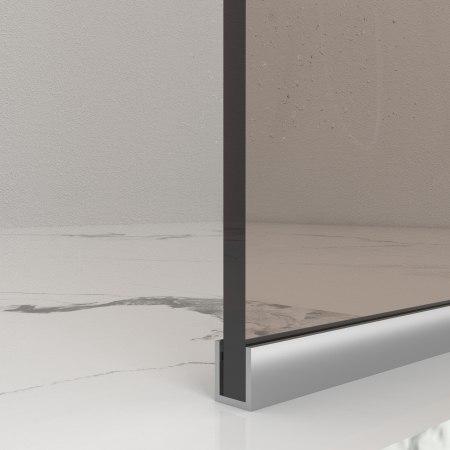 Paravan dus tip walk-in, Sticla Securizata Bronze 6mm, Accesorii Feronerie Argintiu, Tratament anti-calcar, 110 x 195 cm [5]