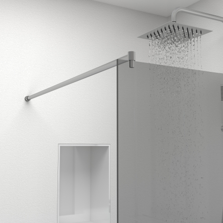 Paravan dus tip walk-in, Sticla Securizata Gri de 6mm, Accesorii Feronerie Argintiu, Tratament anti-calcar, 90 x 195 cm [5]