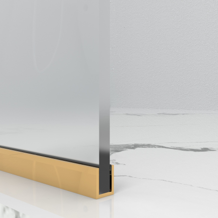 Paravan dus tip walk-in, Sticla Securizata Mata de 6mm, Accesorii Feronerie Gold, Tratament anti-calcar, 80 x 195 cm [3]