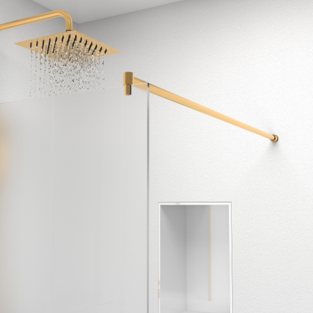 Paravan dus tip walk-in, Sticla Securizata Mata de 6mm, Accesorii Feronerie Gold, Tratament anti-calcar, 80 x 195 cm [2]