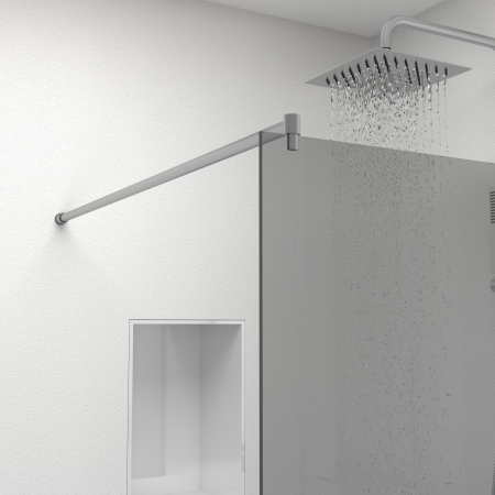 Paravan dus walk-in, Sticla securizata de 8 mm tratata anticalcar, Accesorii Feronerie Argintiu, 95 x 195 cm [5]