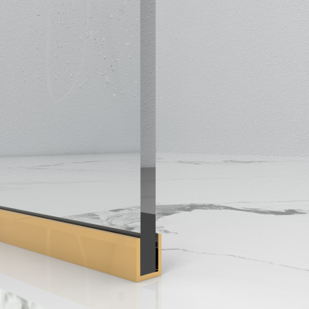 Paravan dus walk-in, Sticla securizata de 8 mm tratata anticalcar, Accesorii Feronerie Auriu, 75 x 195 cm [3]