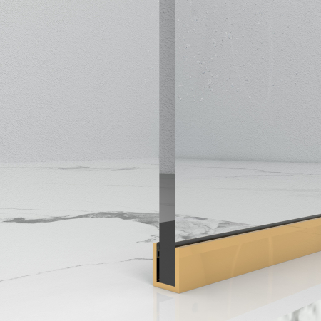 Paravan dus walk-in, Sticla securizata de 8 mm tratata anticalcar, Accesorii Feronerie Auriu, 75 x 195 cm [4]