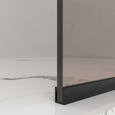 Paravan dus walk-in, Sticla securizata de 8 mm tratata anticalcar, Accesorii Feronerie Negru Mat, 115 x 195 cm [5]