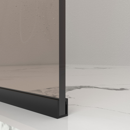 Paravan dus walk-in, Sticla securizata de 8 mm tratata anticalcar, Accesorii Feronerie Negru Mat, 115 x 195 cm [3]