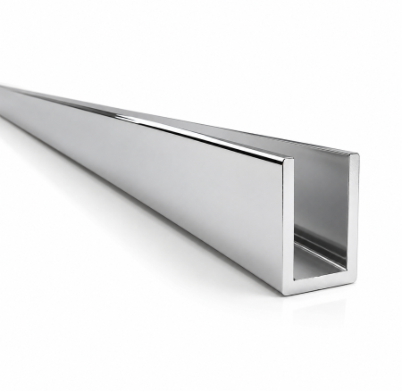 ACCESORII - Profil U din aluminiu PSS001 pentru sticlă 6-10 mm - Argintiu cromat