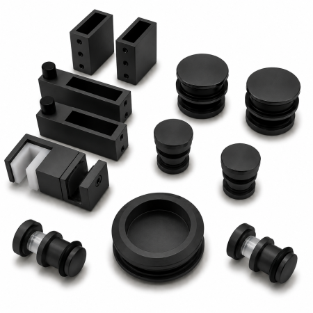 ACCESORII - Sistem glisant GLD001 pentru cabină de duș, sticlă 8-10 mm - Negru mat