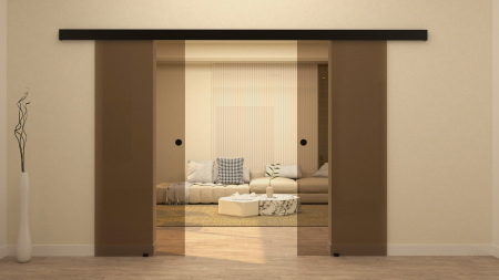 UȘĂ GLISANTĂ DUBLĂ - Ușă glisantă dublă Clară 65+65x215 cm Negru