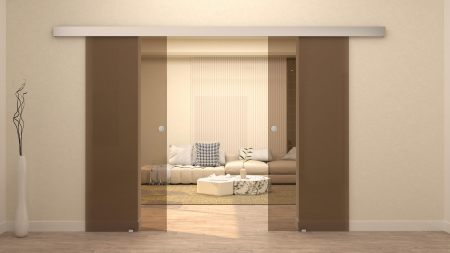 UȘĂ GLISANTĂ DUBLĂ - Ușă glisantă dublă Clară 65+65x215 cm Negru