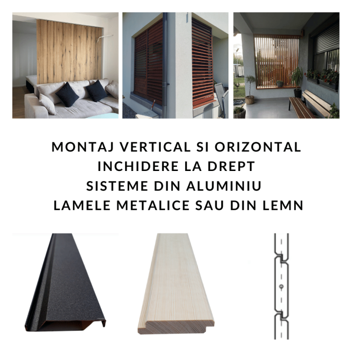 Glisiere din aluminiu pentru terase si foisoare - pentru montaj vertical cu lamele metalice - roflaje mobile [13]