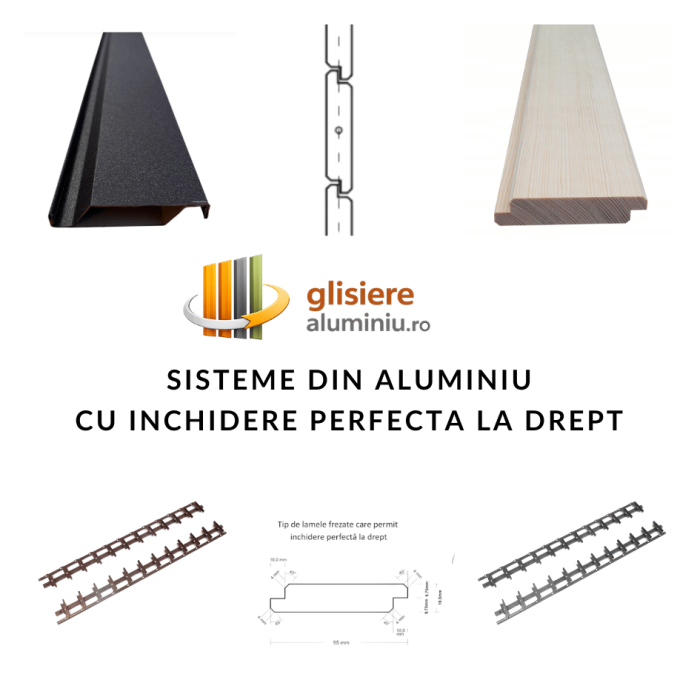 Lamele metalice pentru Glisiere din aluminiu pentru terase si foisoare - pentru montaj vertical cu lamele metalice - inchidere la drept [8]