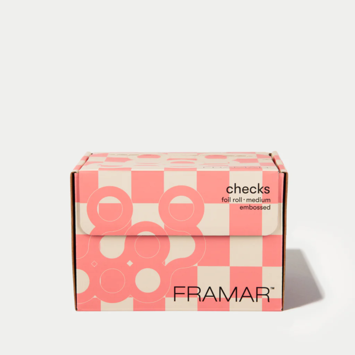 Embossed Roll Medium Checkered Beige/Pink 98m [2]