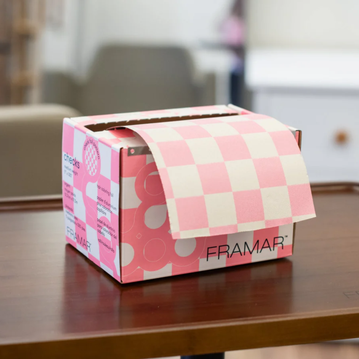 Embossed Roll Medium Checkered Beige/Pink 98m [3]