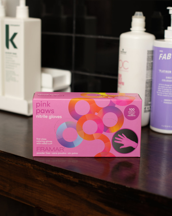 Framar Gloves - Pink Paws Nitrile Medium 100buc. [2]