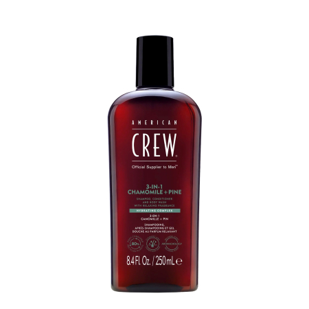 Ingrijire păr și corp - American Crew 3 in 1 Chamomile & Pine Shampoo 250 ml