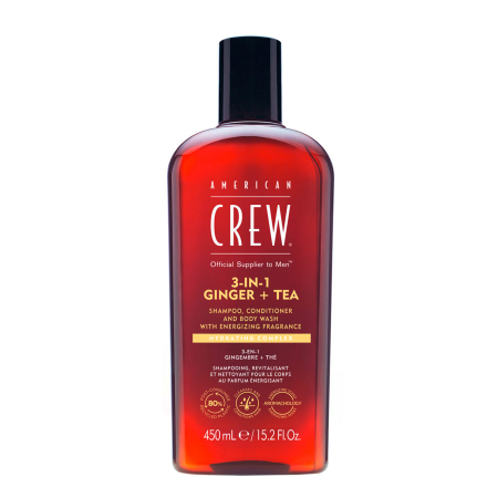 Ingrijire păr și corp - American Crew 3 in 1 Ginger & Tea Shampoo 450 ml
