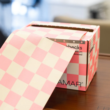 Embossed Roll Medium Checkered Beige/Pink 98m [4]