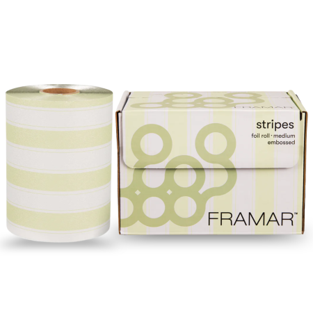 Folii pentru decolorare - Embossed Roll Medium Stripes Celery 98m