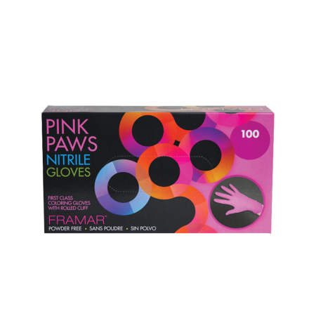 Framar Gloves - Pink Paws Nitrile Large 100buc. [1]