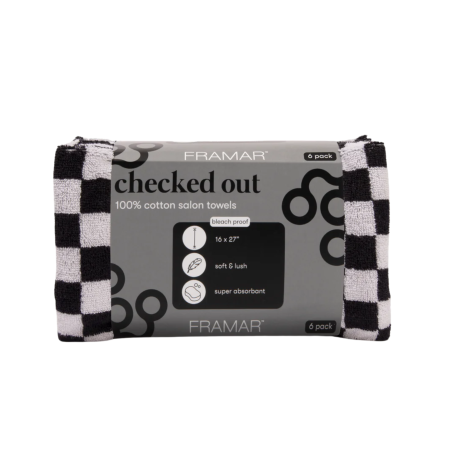 FRAMAR - Framar Towels Black&White Checkered Style (set 6 buc.)