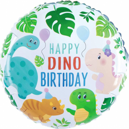 Baloane - Balon din folie 46 cm cu dinozauri Happy Dino Birthday
