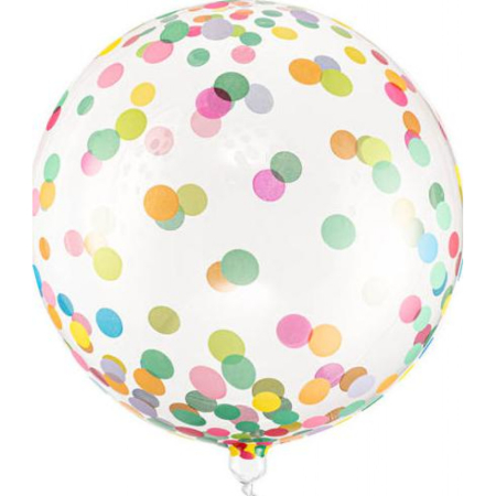 Baloane - Balon transparent Bobo cu confetti multicolor 40cm