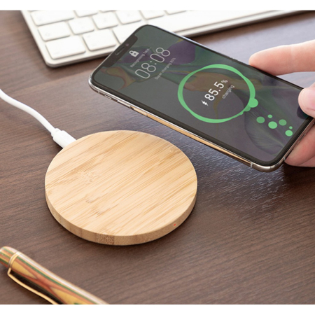 Incarcatoare pentru telefon - Incarcator wireless din bambus