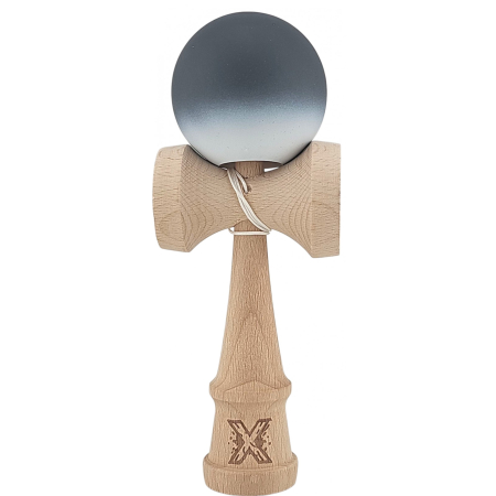 Kendama - Kendama X Originala, Profesionala, Flippy, din Lemn, Rubber Grip, 18 cm, Alb/Negru