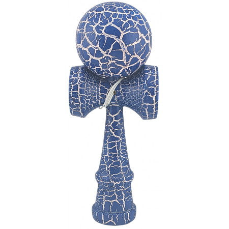 Kendama - Kendama X Originala, Profesionala, Flippy, Kendama Cracked, din Lemn – 18 cm, Albastru/alb