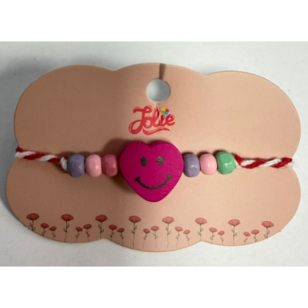 Martisor Bratara Multicolora - Martisor Bratara Multicolora pentru Copii, din Lemn si Textil, Model 14