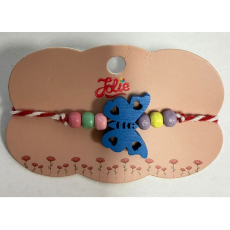 Martisor Bratara Multicolora - Martisor Bratara Multicolora pentru Copii, din Lemn si Textil, Model 17