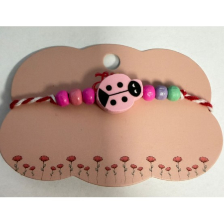 Martisor Bratara Multicolora - Martisor Bratara Multicolora pentru Copii, din Lemn si Textil, Model 18