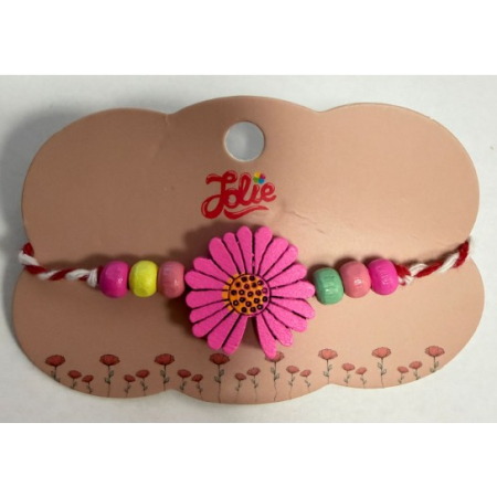 Martisor Bratara Multicolora - Martisor Bratara Multicolora pentru Copii, din Lemn si Textil, Model 19