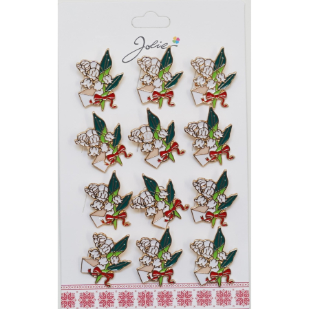 Martisoare - Set 12 Brose Martisor Flori Lacrimioare si Scrisoare