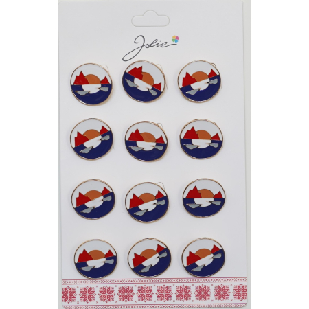 Martisoare - Set 12 Brose Martisor pentru Copii Soare Luna zi Noapte