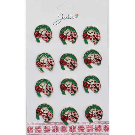 Martisoare - Set 12 Brose Martisor Primavara 2 Buburuze in Potcoava Noroc