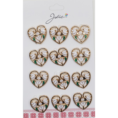 Martisoare - Set 12 Brose Martisor Primavara 3 Ghiocei in Inima