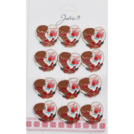 Martisoare - Set 12 Brose Martisor Primavara Fata cu Mesaj Din Toata Inima