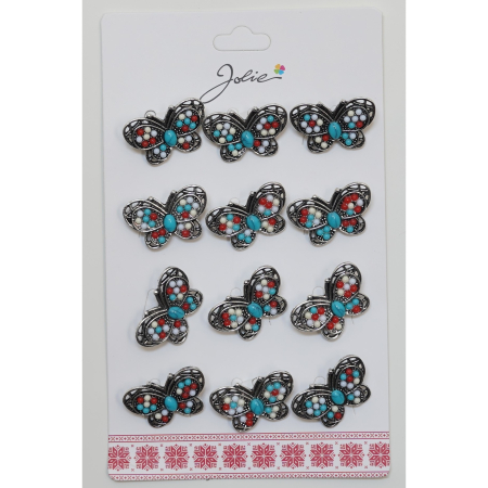 Martisoare - Set 12 Brose Martisor Primavara Fluture cu Pietre