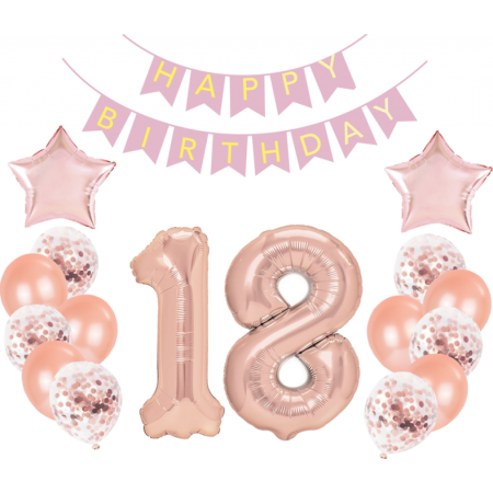 Baloane - Set 20 baloane pentru majorat roz quartz