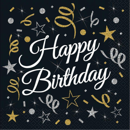 Articole de petrecere - Set 20 servetele Happy Birthday 33 cm